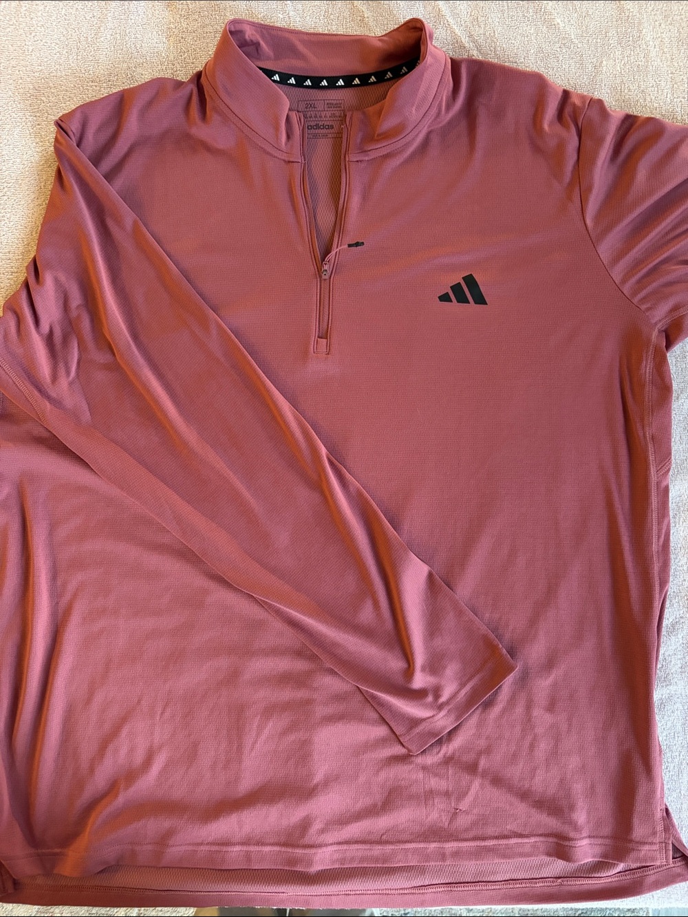 adidas Dusty Rose Quarter-Zip Athletic Pullover